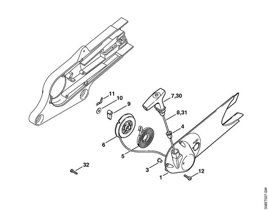 STIHL 4223-190-0600 Starterveer positie 5 technische tekening