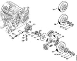 STIHL 0000-997-0615 Drukveer positie 4 technische tekening