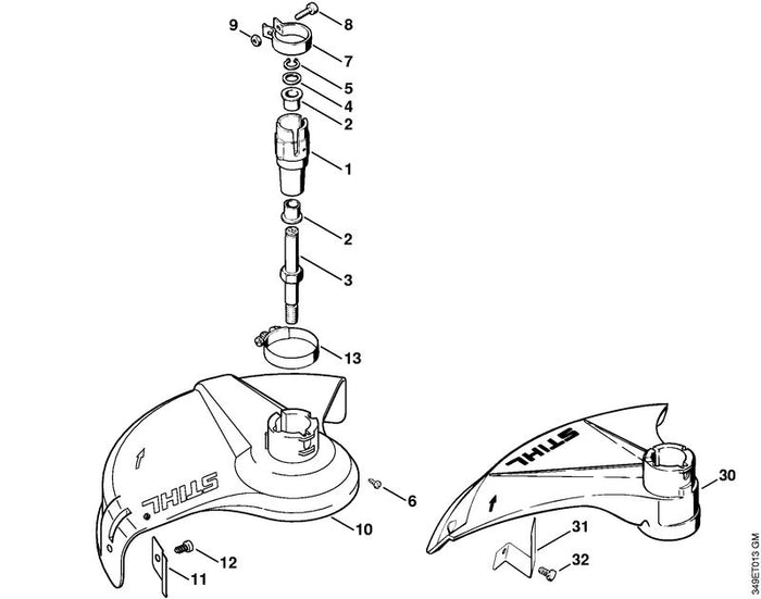 STIHL Deflector OEM 48037108106 technical drawing position 10