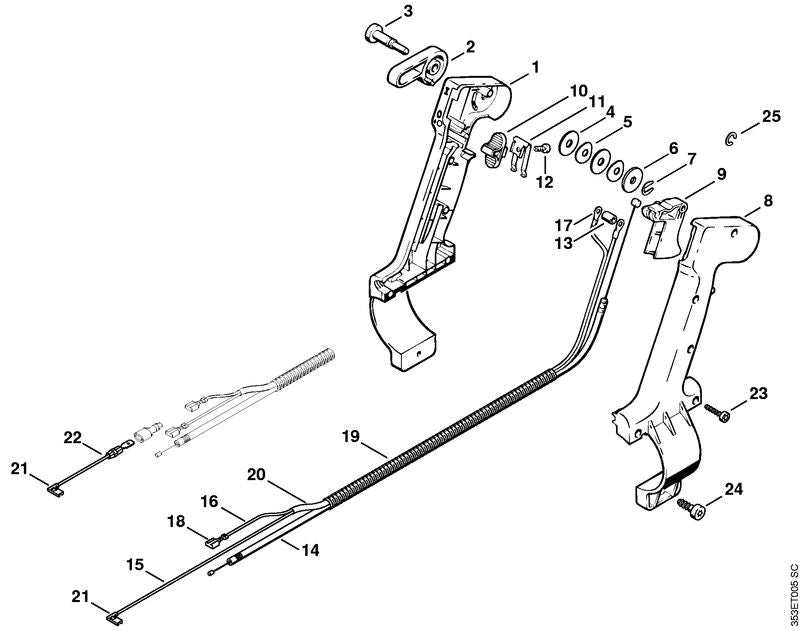 STIHL 4203-182-8950 Bout positie 3 technische tekening