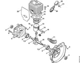 STIHL 4135-029-2300 Cilindervoetpakking positie 18 technische tekening