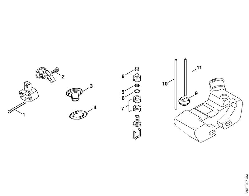 STIHL 4133-353-9201 Doorvoerrubber positie 9 technische tekening
