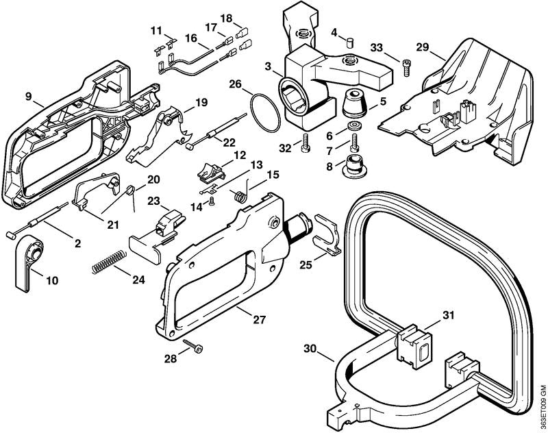 STIHL 4226-440-1101 Kortsluitkabel 435 mm positie 16 technische tekening