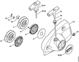 STIHL 4238-195-9000 Ring positie 4 technische tekening
