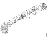 STIHL 4229-121-1601 Tussenflens positie 12 technische tekening