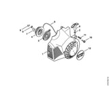 STIHL 4229-080-2104 Ventilatorhuis met startmechanisme positie -1 technische tekening