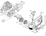 STIHL 4224-190-0306 Chokedeksel m. startmechanisme positie -1 technische tekening