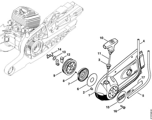 STIHL 4224-967-1501 Typeplaatje TS 800 positie 15 technische tekening
