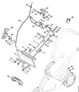 STIHL 4223-180-1801 Gasklepmechanisme positie -1 technische tekening