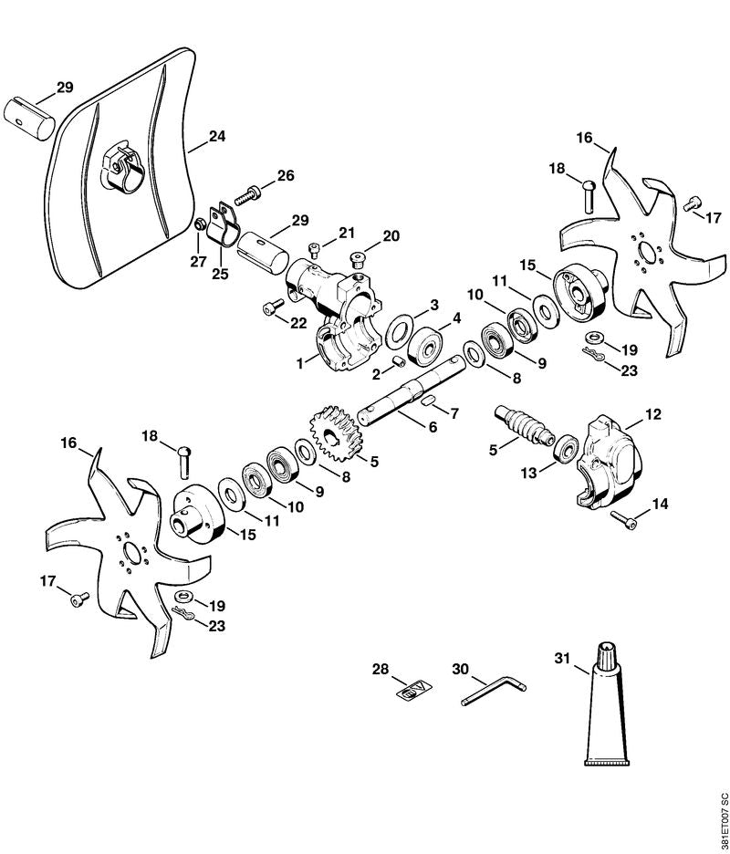 STIHL 4600-641-4900 Huls positie 2 technische tekening