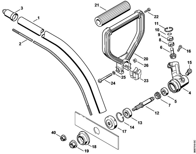 STIHL 4130-791-2000 Handvatrubber positie 21 technische tekening
