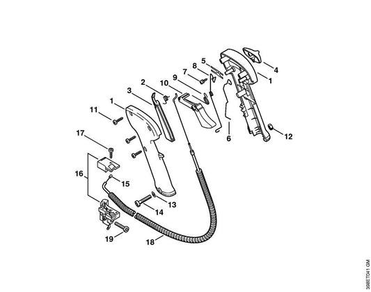 STIHL 4116-180-7201 Geleider positie 16 technische tekening