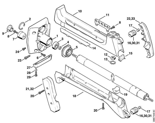 STIHL 4116-791-2801 AV-rubber positie 31 technische tekening