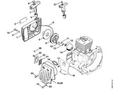 STIHL 4116-190-0400 Chokedeksel positie 1 technische tekening