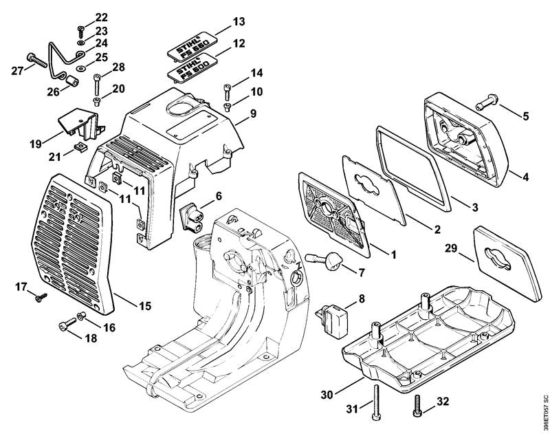 STIHL 4116-182-9501 Draaiknop positie 7 technische tekening