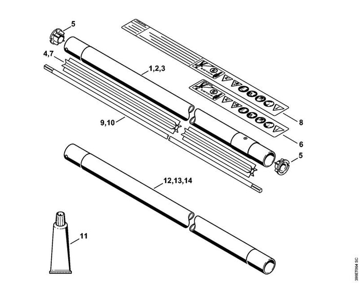 STIHL 4116-710-7159 Steel Ø 35 mm positie 1 technische tekening