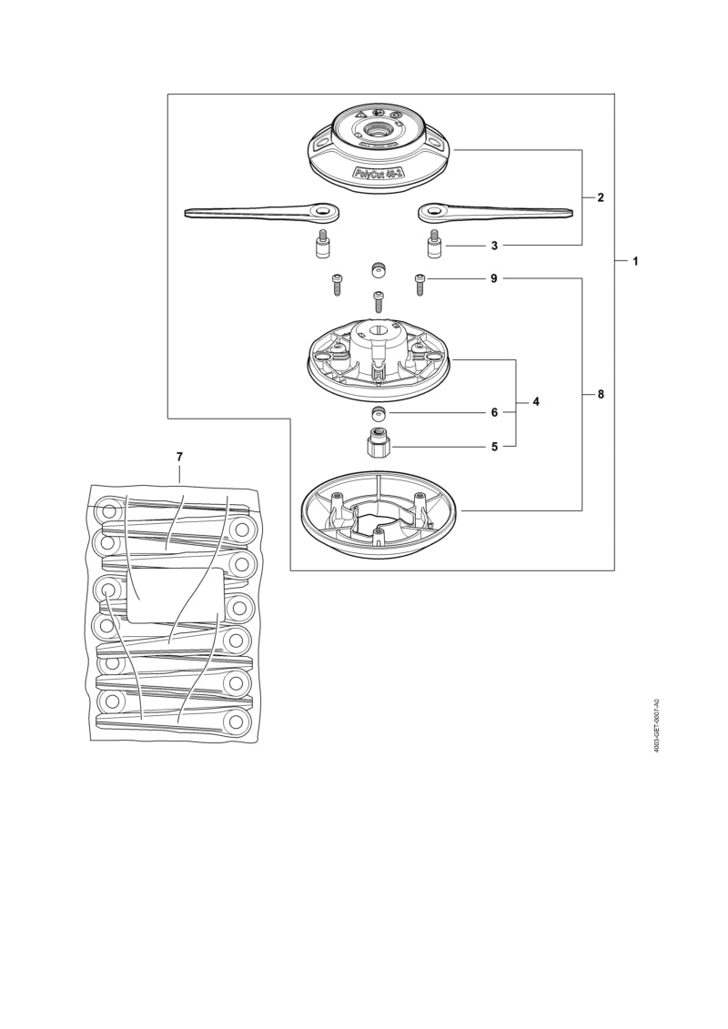 STIHL 4002-710-8701 Kraagbout positie 3 technische tekening