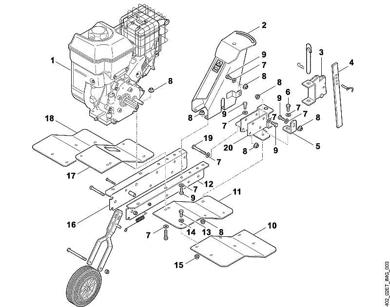 STIHL 9007-318-1950 inbusbout M8x50 positie 19 technische tekening