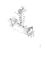 STIHL 4119-030-2003 Zuiger Ø 38 mm positie 17 technische tekening