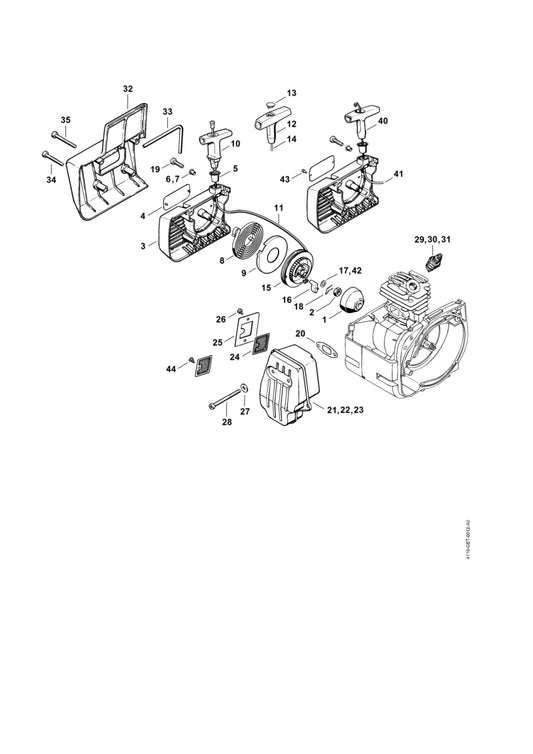 STIHL 9022-341-1150 Cilinderkopbout IS-M5x65 positie 28 technische tekening