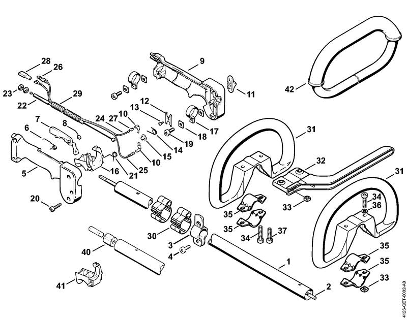 STIHL 4117-710-7104 Steel positie 1 technische tekening