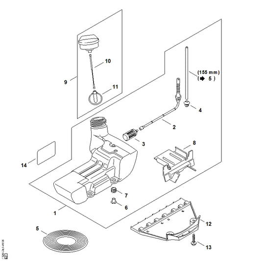 STIHL 0000-351-3200 Huls positie 6 technische tekening