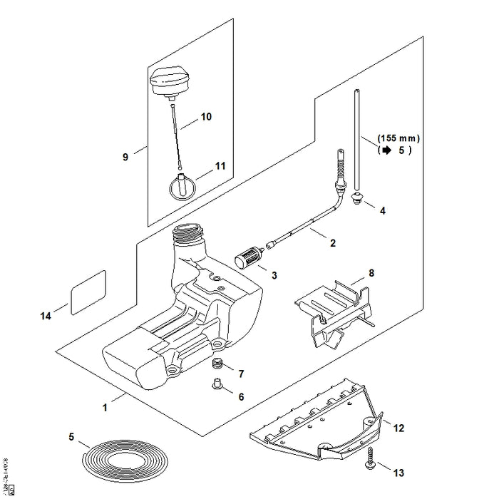 STIHL 0000-951-1102 Bout IS-D5x26 positie 13 technische tekening