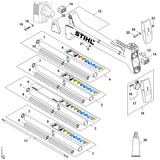 STIHL 4128-790-7650 Steun positie 15 technische tekening