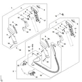 STIHL 4128-790-1309 Bedieningshandgreep positie 1 technische tekening