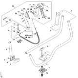 STIHL 4128-790-1701 Handgreep positie 1 technische tekening