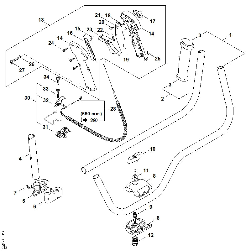 STIHL 4128-442-1605 Contactveer positie 19 technische tekening