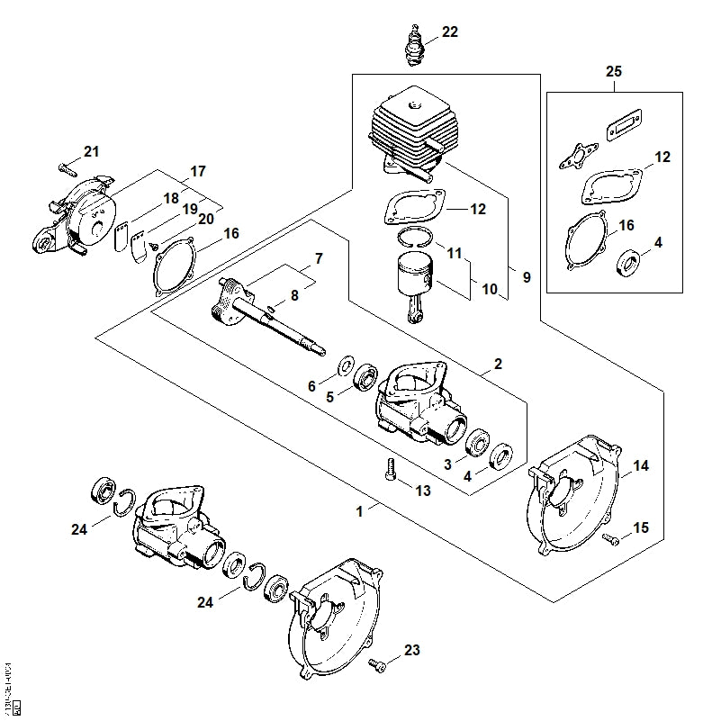 STIHL 4130-029-2300 Cilindervoetpakking positie 12 technische tekening