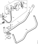 STIHL 4134-790-1704 Handgreep positie 1 technische tekening