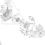 STIHL 4134-967-1511 Typeplaatje FS 120 positie 13 technische tekening