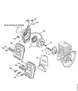 STIHL 4137-140-0600 Uitlaatdemper positie 40 technische tekening