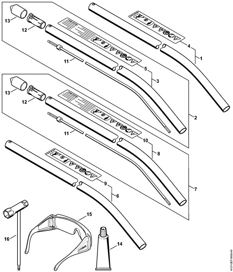 STIHL 4180-710-7149 Steel Ø 25,4 mm positie 1 technische tekening