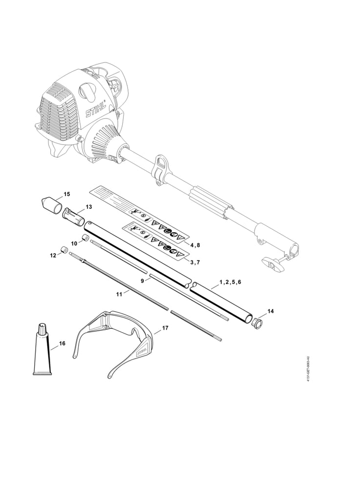 STIHL 4137-710-7116 Steel Ø 25,4 mm x 0,84 m positie 5 technische tekening
