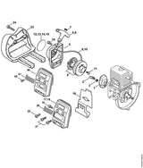 STIHL 4138-007-1009 Beschermkapset positie 23 technische tekening