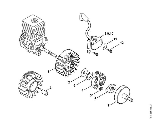 STIHL 4236-160-2900 Koppelingstrommel positie 7 technische tekening