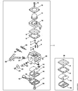 STIHL 4140-120-7104 Gasklepas m hefboom positie 28 technische tekening