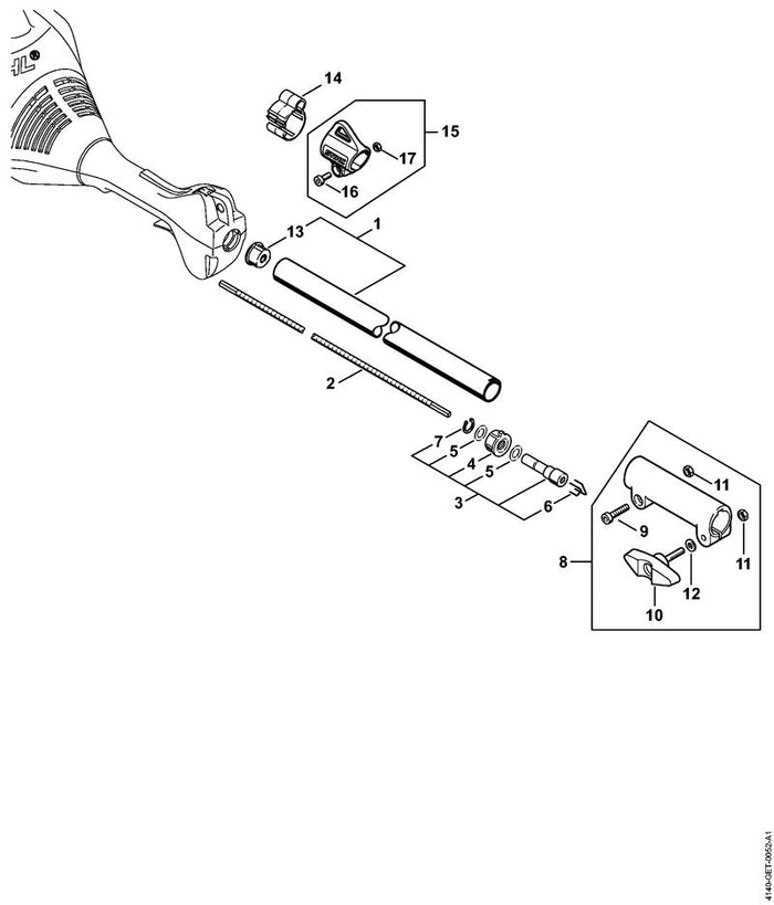 STIHL 4140-710-7128 Steel Ø 25,4 mm positie 1 technische tekening