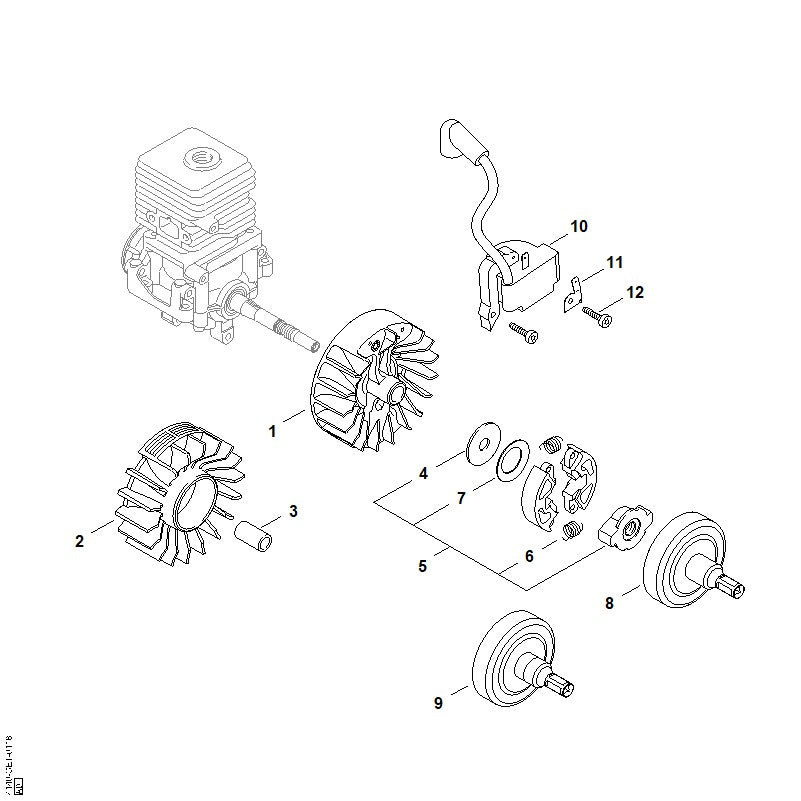 STIHL 4140-400-1305 Ontstekingsmoduul positie 10 technische tekening