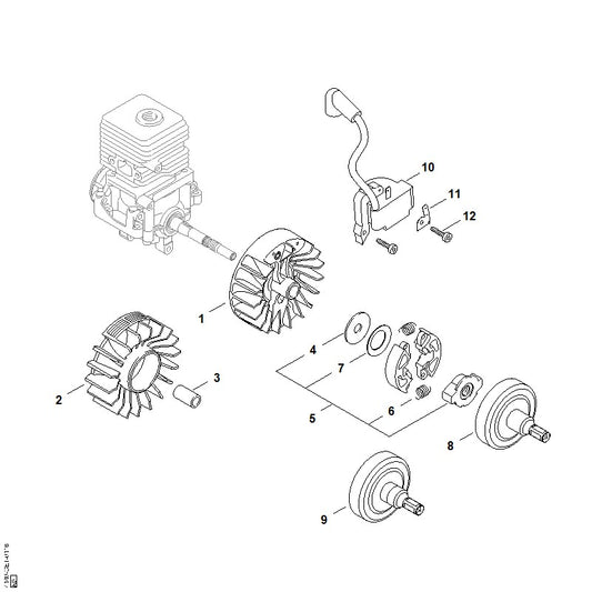 STIHL 4140-400-1305 Ontstekingsmoduul positie 10 technische tekening