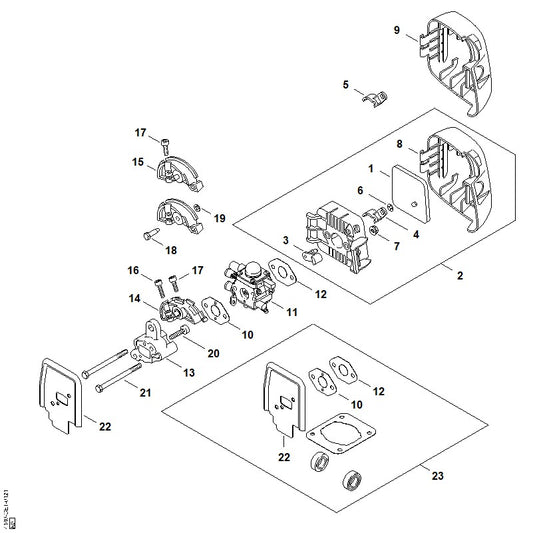 STIHL 4140-120-0610 Carburateur C1Q-S58B positie 11 technische tekening