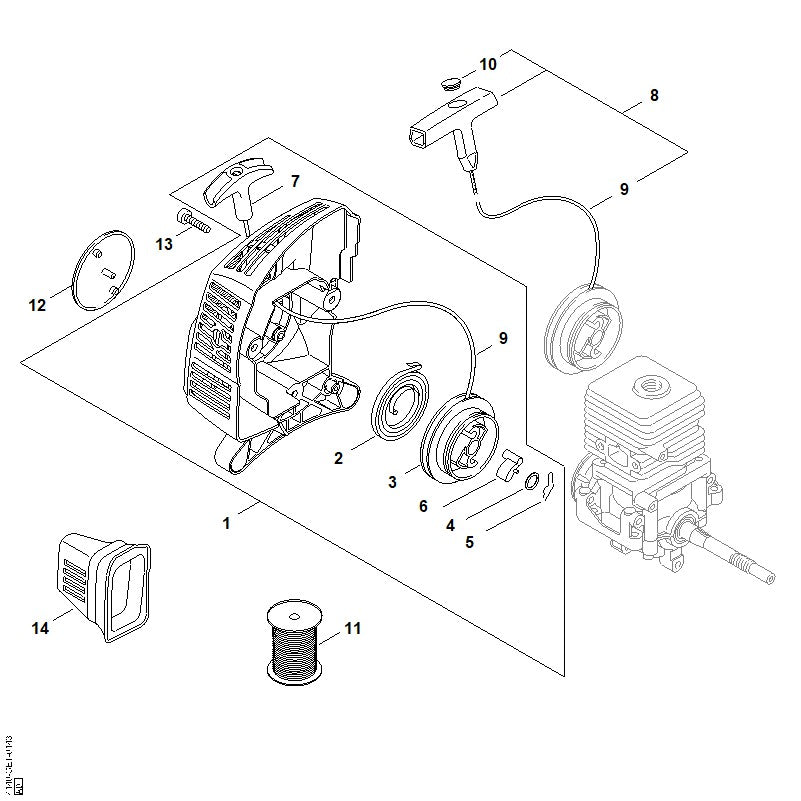 STIHL 4140-967-1529 Typeplaatje FS 55 R positie 12 technische tekening