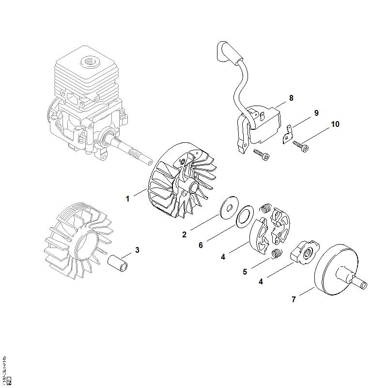 STIHL 4140-400-1313 Ontstekingsmoduul positie 8 technische tekening