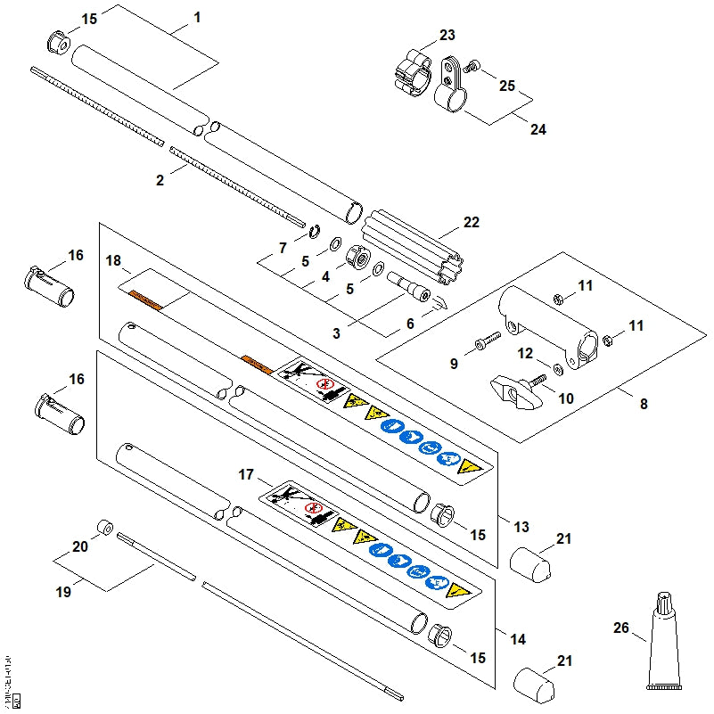 STIHL 4140-710-7126 Steel Ø 25,4 mm positie 13 technische tekening