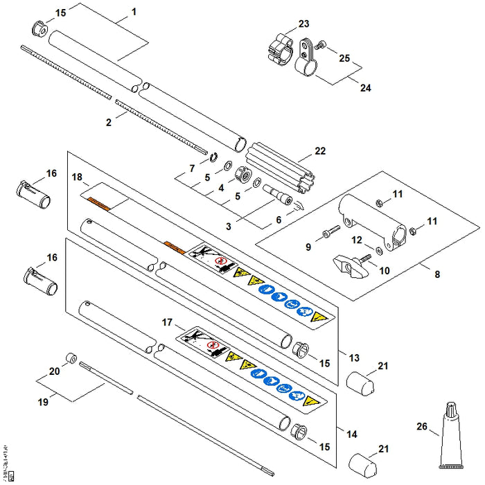 STIHL 4140-710-7126 Steel Ø 25,4 mm positie 13 technische tekening