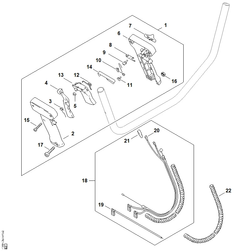 STIHL 4140-180-1104 Gaskabel positie 18 technische tekening