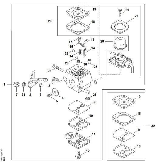 STIHL 4140-120-2250 Flens positie 20 technische tekening